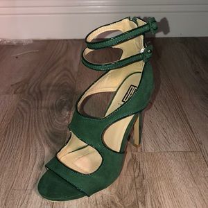 Green strappy heels